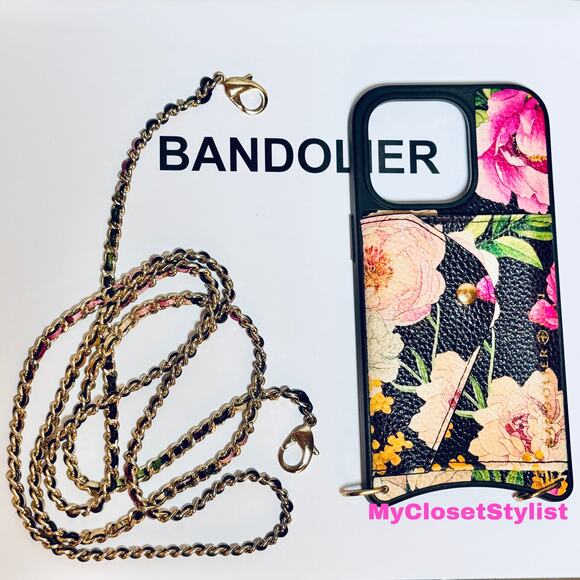 BANDOLIER 14 PRO Rare NEW! Floral Wallet Crossbody Chain Case Limited Edition!! - Picture 2 of 7